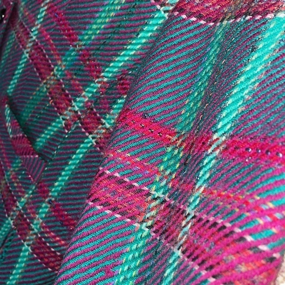 Vintage Valentino Miss V Classic Plaid Wool Button Down Blazer Cardigan Jacket - Picture 10 of 10